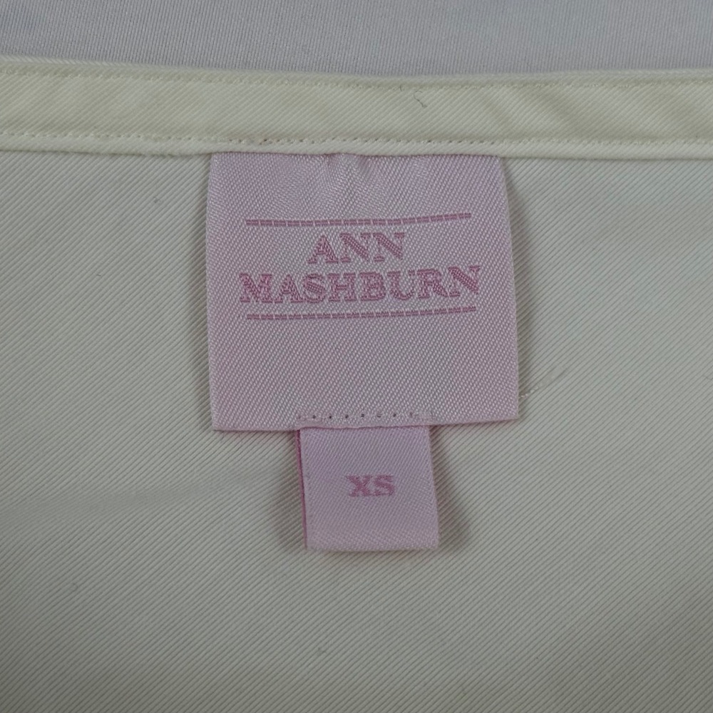Ann Mashburn Womens XS Sleeveless Flared High-Low Top Cream Cotton Nylon Blend - Picture 3 of 10